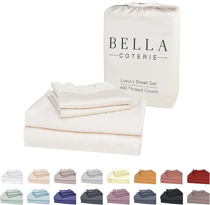 Bella Coterie Luxury Bamboo Viscose Queen Size Sheet Set | 100% Organically by BC