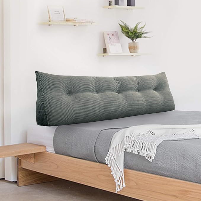 WOWMAX Triangular Headboard Pillow Full Bed Wedge Pillow - Image 8
