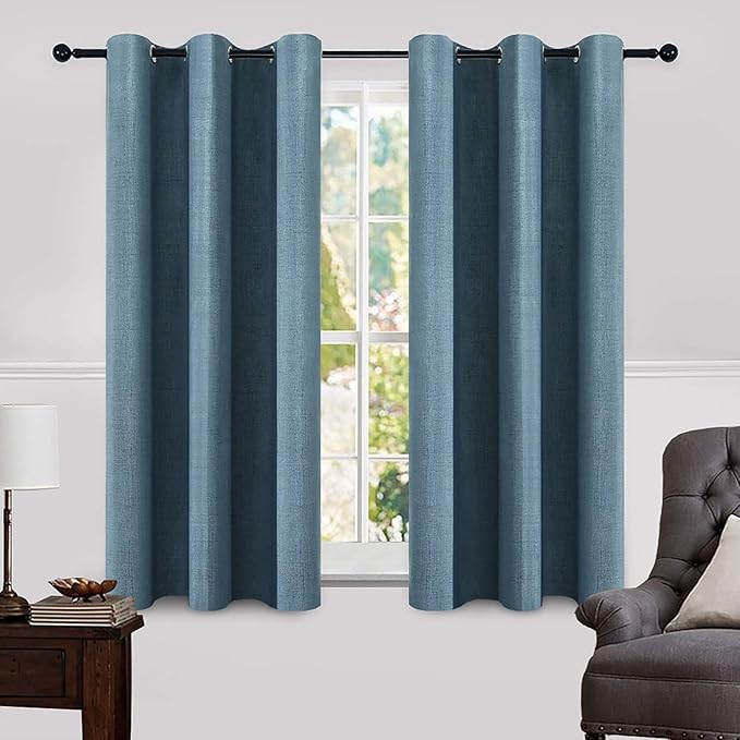 MIULEE Linen Blackout Curtains and Drapes 100% Room Darken Thermal Insulated by MIULEE