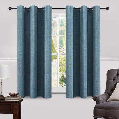 MIULEE Linen Blackout Curtains and Drapes 100% Room Darken Thermal Insulated by MIULEE