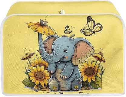 ZFRXIGN Elephant Sunflower Toaster Cover 2 Slice Small Appliance Covers Kitchen by ZFRXIGN