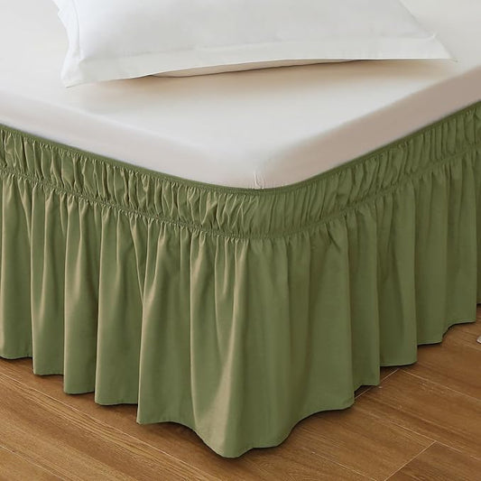 MEILA Queen Bed Skirt, Wrap Around Ruffle Bed Skit by MEILA
