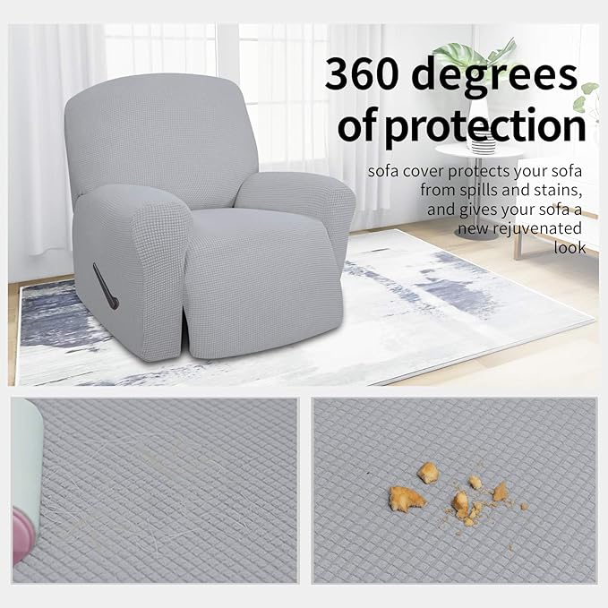 Easy-Going 4 Pieces Oversized Recliner Stretch Sofa Slipcover Sofa Cover - Image 3