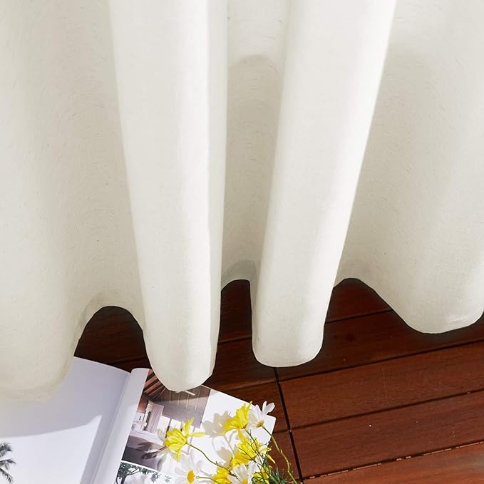 NICETOWN Semi Sheer Curtains 84 inch Length 2 Panels, Grommet Retro Window - Image 6