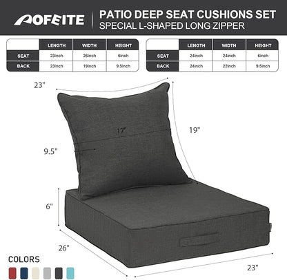 Outdoor Olefin Water-Resistant Deep Seat Cushion Set, Thickened Sofa Chair Pad - Image 5
