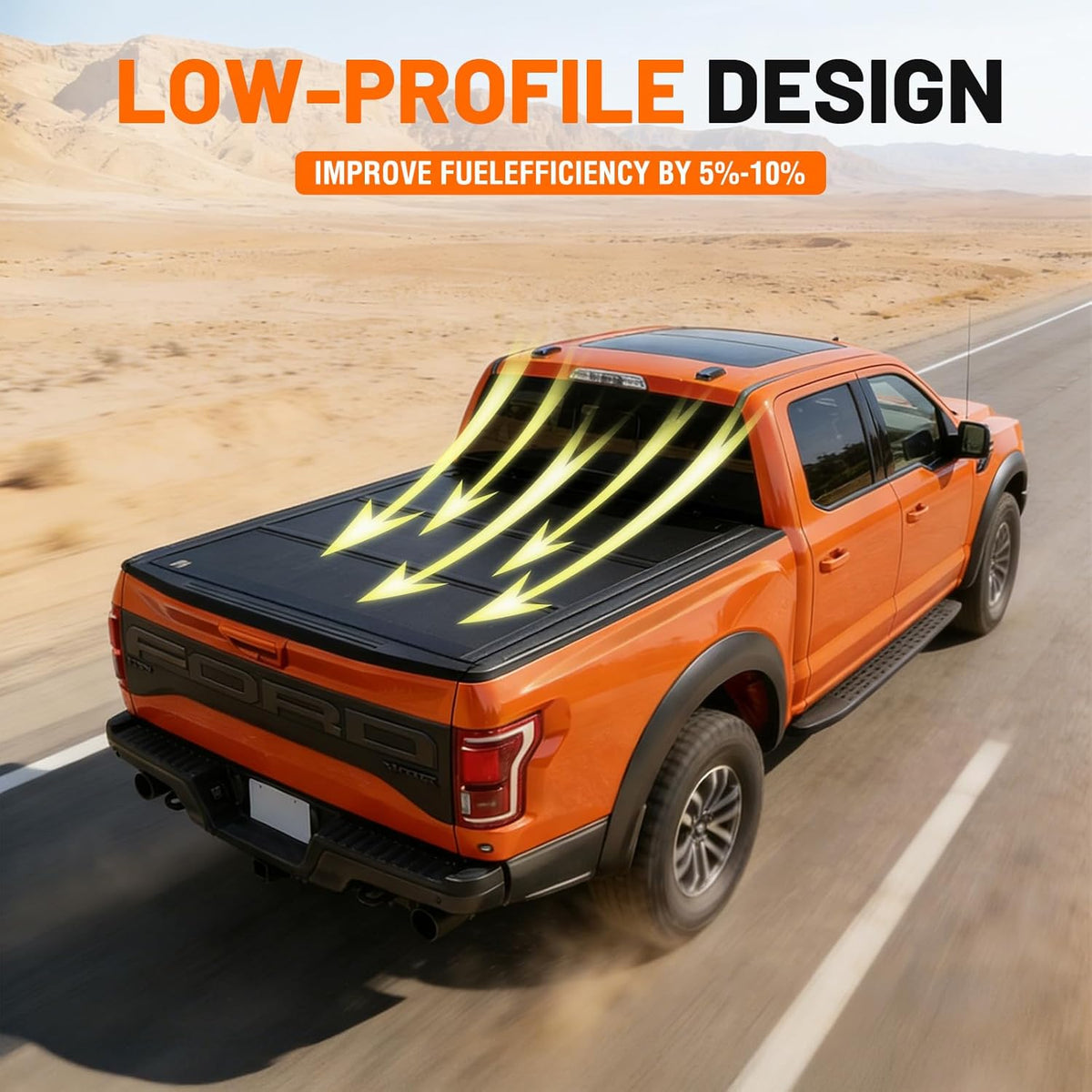 l5 low profile hard tri-fold truck tonneau cover, close-up detail