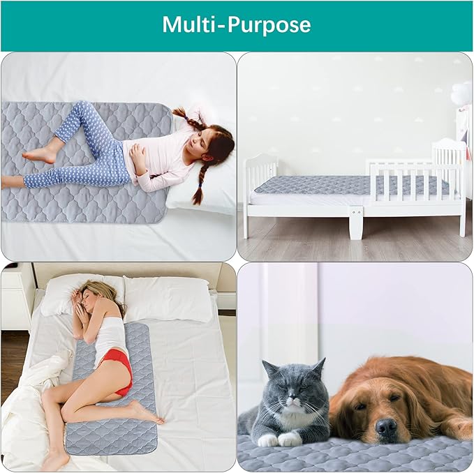 Waterproof Crib Mattress Protector Pad Cover 2 Pack 28" x 52", Anti Slip & - Image 6