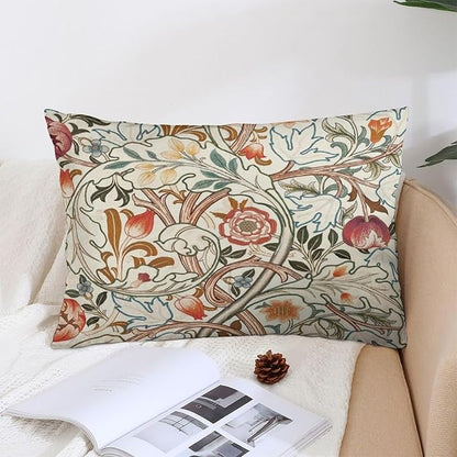 Flower Red William Morris Throw Pillow Covers 12x20 Inch Aesthetic Pillow - Image 4