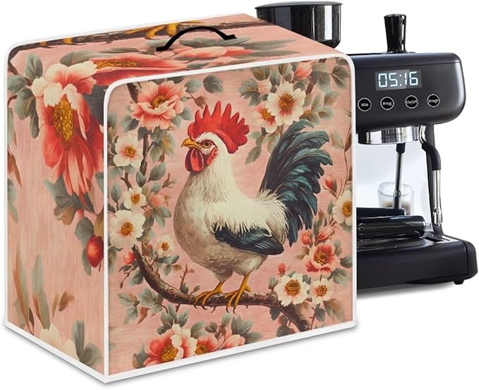 Mumeson Rooster Flower Coffee Maker Cover Blender Dust Cover, Coffee Machine - Image 6