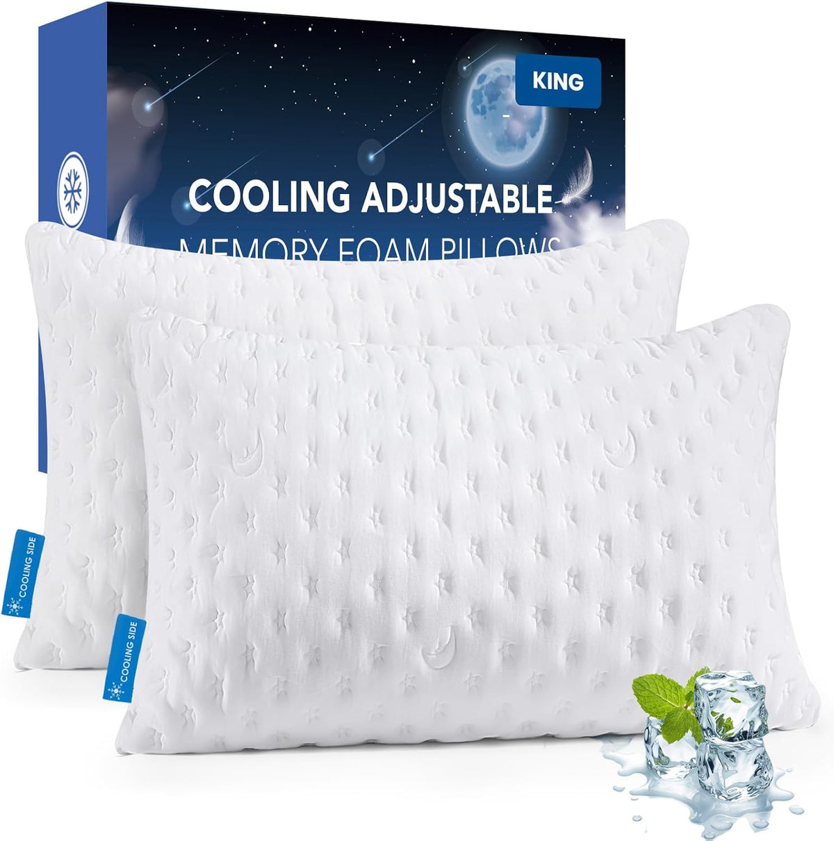 kucey cooling side sleeper pillow for neck and, main product view