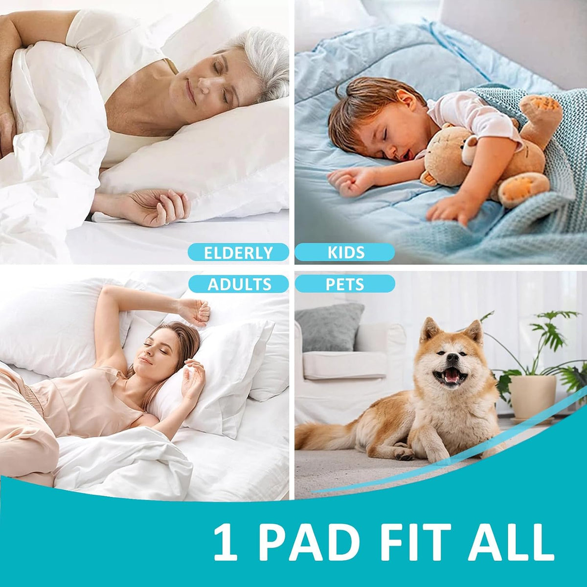 kanech king bed pads washable waterproof for adults, close-up detail