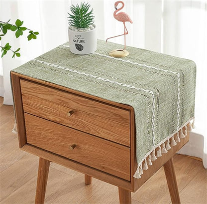 Bedside Table Cloth with Tassel Small Table Cover by Tablecloth