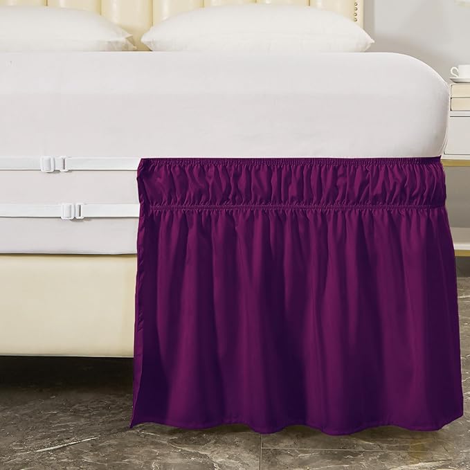 MEILA Queen Bed Skirt, Wrap Around Ruffle Bed Skit - Image 6