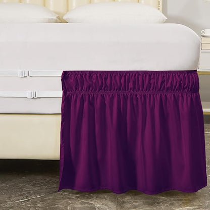 MEILA Wrap Around Bed Skirt Three Fabric Sides Elastic Dust Ruffled 14 Inch - Image 6