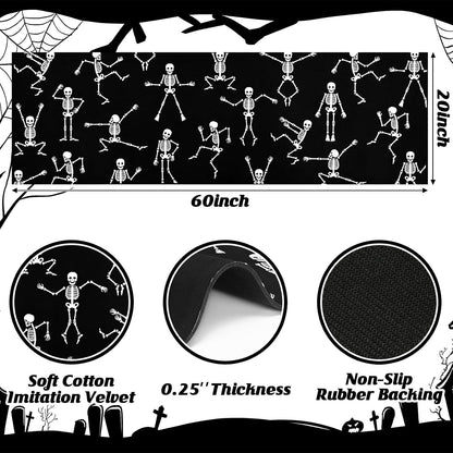 ASPMIZ Halloween Runner Rug, Glow-in-the-Dark Rug Runner Non Slip, Black Rugs with Rubber Back, Washable Rugs for Hallway Laundry Washroom Entryway Home Kitchen, Halloween Decorations, 20" x 60"
