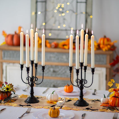 Sziqiqi Black Candelabra Candle Holder for Halloween, 5 Arms Candelabra