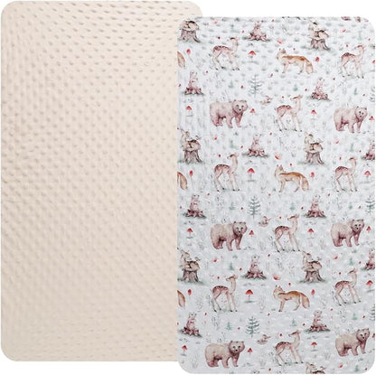 Dot Bassinet Sheet Set 2 Pack Stretch Fitted Cradle Sheets, Ultra Soft by Bilokonda