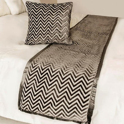 The HomeCentric King Queen Twin Grey Decorative Twin 53"x18" Bed Runner - Image 4