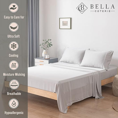Bella Coterie Luxury Bamboo Viscose Queen Size Sheet Set | 100% Organically - Image 2