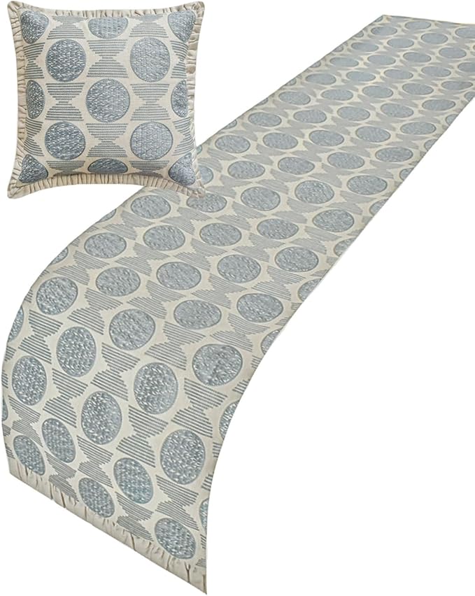 The HomeCentric King/Queen/Twin Blue Decorative Bed Runner King 90"x18" Bed - Image 5