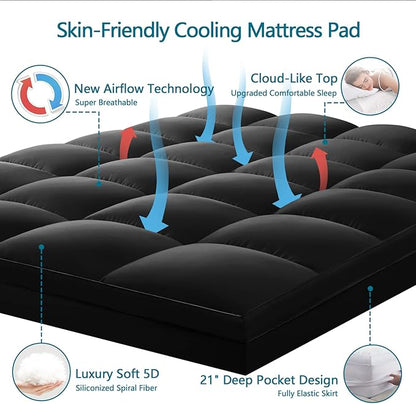 CHOKIT Queen Mattress Topper, Extra Thick Pillow Top Mattress Pad - Image 3