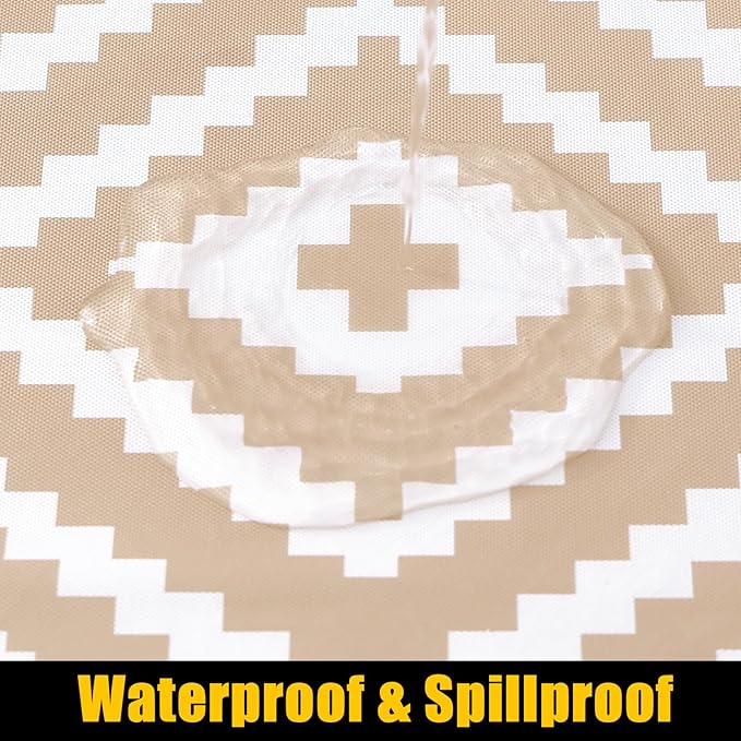 Smiry Rectangle Picnic Table Cloth, Waterproof Elastic Fitted Outdoor - Image 3
