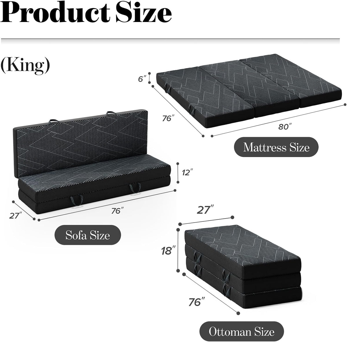 vamcheer folding mattress king size foldable mattress 6 shown in use