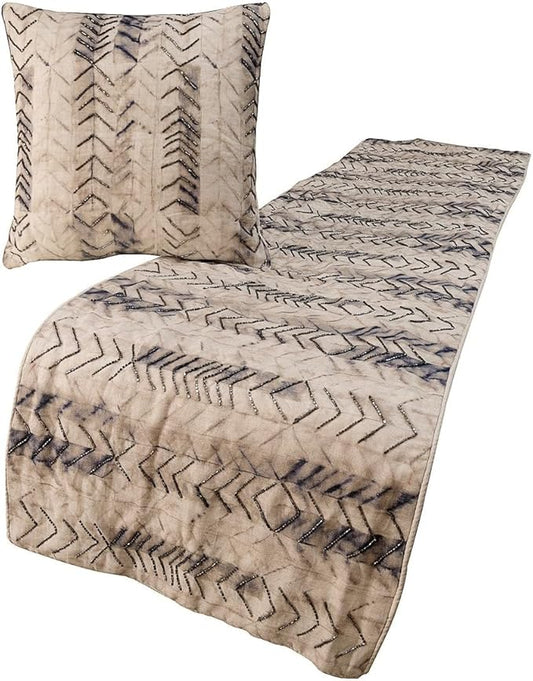 The HomeCentric King Queen Twin Grey Decorative Queen 74"x18" Bed Runner by TheHomeCentric