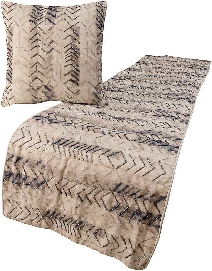 The HomeCentric King Queen Twin Grey Handmade Twin 53"x18" Bed Runner Without by TheHomeCentric