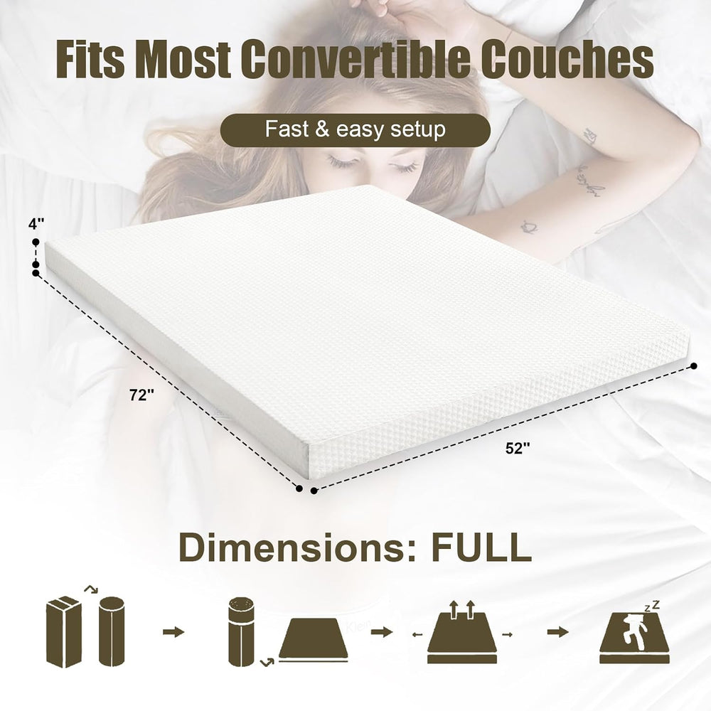 4 inch Full Sofa Mattress with Removable Washable Cover,Replace Pull Out Full...