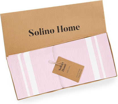 Solino Home Linen Striped Table Runner 132 Inches Long - Image 5