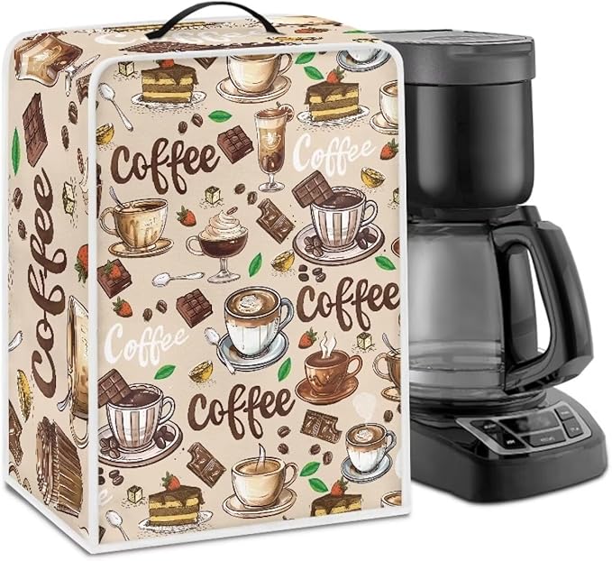 Mumeson Coffee Cup Design Coffee Maker Cover Stain Resistant Washable Covers by Mumeson