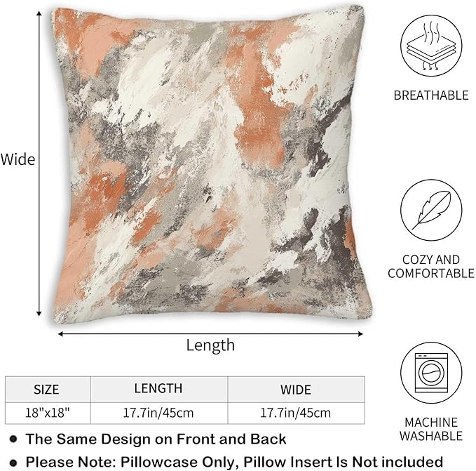 Throw Pillow Covers 18x18 Set of 2, Modern Abstract Cushion Covers, Decorative - Image 3