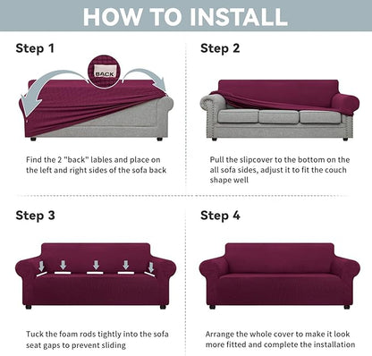 LURKA Stretch Oversized Sofa Slipcovers 1 Piece Couch Covers - Image 6