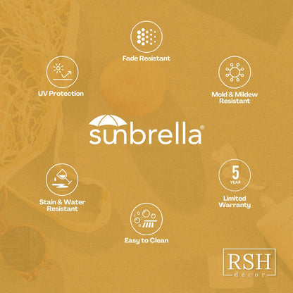rsh decor: designer select sunbrella lumbar throw pillows showing dimensions