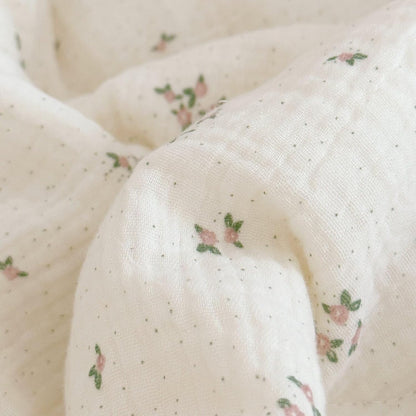 BuLuTu 100% Cotton Muslin Crib Duvet Cover for Infant Boys Girls Baby Toddler Bed Muslin Duvet Covers,Nursery Decoration,47"x59", Primrose Print (No Filler)