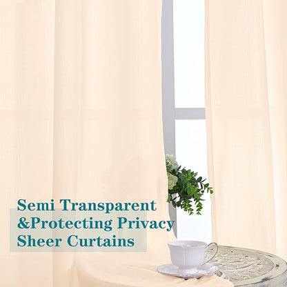 BGment Linen Sheer Curtains 54 Inch Length - Image 4