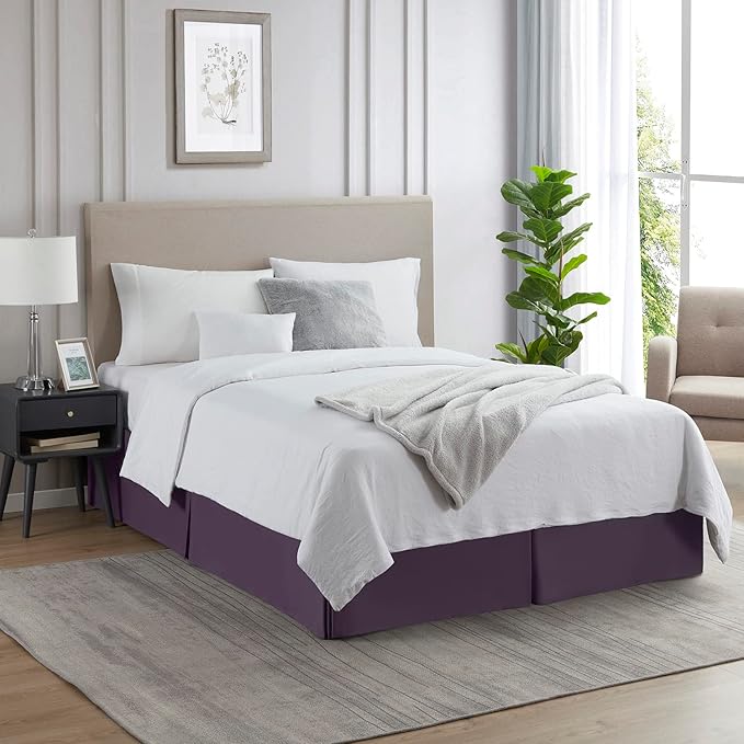 Nestl Dark Purple Twin Bed Skirt - Image 4