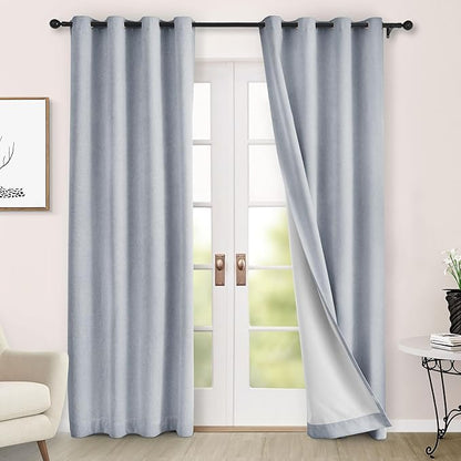 Macochico Thermal Blackout Chenille Curtains 100% Blackout Window Draperies by Macochico