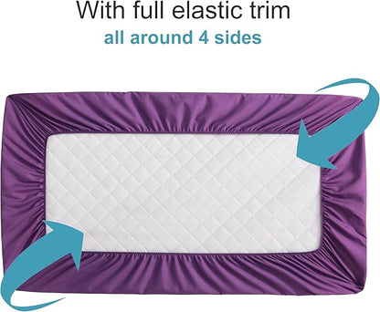 NTBAY 2 Pack Waterproof Crib Mattress Protector, Quilted 28"x52" Toddler Fitted - Image 2