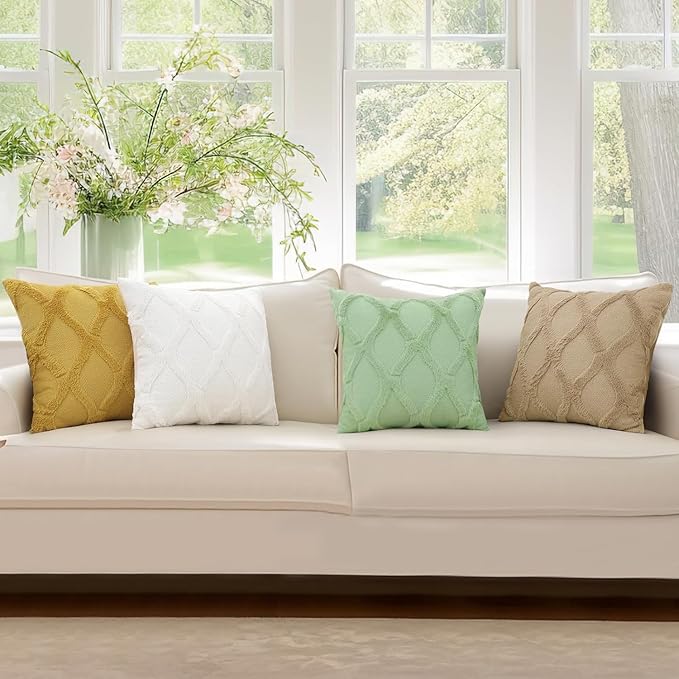 decorUhome Throw Pillow Covers 20x20 Inch Set of 2, Soft Plush Faux Fur Wool - Image 9