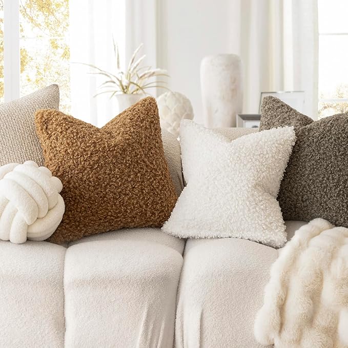 Foindtower 2 Pieces 26x26 Inch Sage Green, Faux Fur Throw Pillow Cover Accent - Image 7