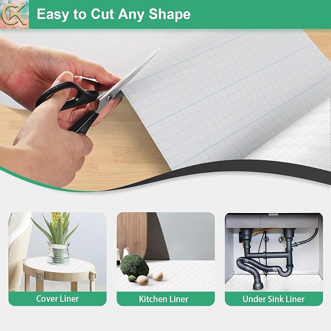 Self-Adhesive Shelf Liner Kitchen Liner, Waterproof Backed Paper Easy Peel and - Image 3