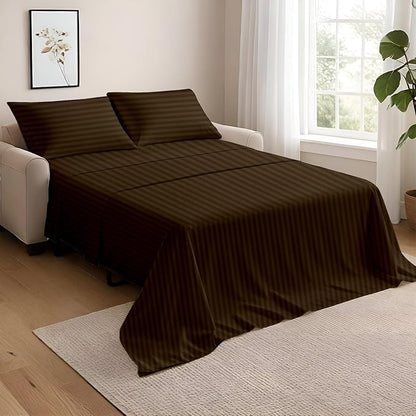 NON Sticky cotton Queen Size Sleeper Sofa Sheets, 4 Piece Egyptian Cotton Bed by Non-StickyCotton
