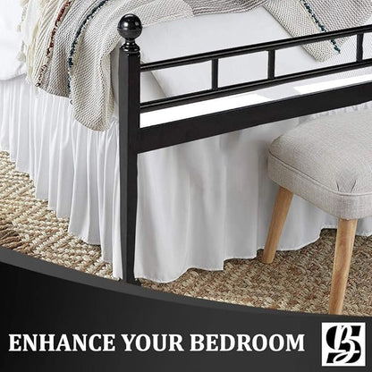 SKY BEDDINGS - King Size Ruffled Bed Skirt - 24 Inch Drop Dust Ruffle Bed Skirt - Image 2