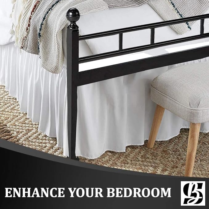 SKY BEDDINGS - Full Size Ruffled Bed Skirt - 16 Inch Drop Dust Ruffle Bed Skirt - Image 2