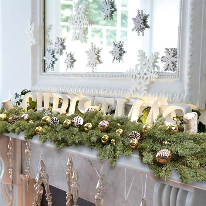 DearHouse 6Ft Artificial Pine Christmas Garland Winter Greenery Garland - Image 8