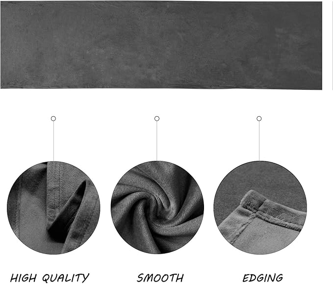 BALCONY & FALCON Velvet Table Runner 14"x95" Dark Gray Luxury Machine Washable - Image 2