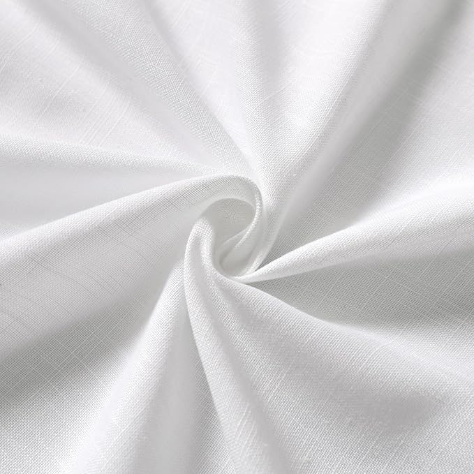 Nanspring White Kitchen Curtains 54 Inch Length 2 Panels Back Tab Thermal - Image 6