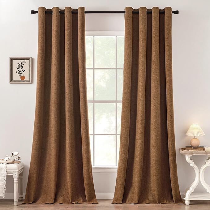 MIULEE 100% Blackout Linen Curtains by MIULEE